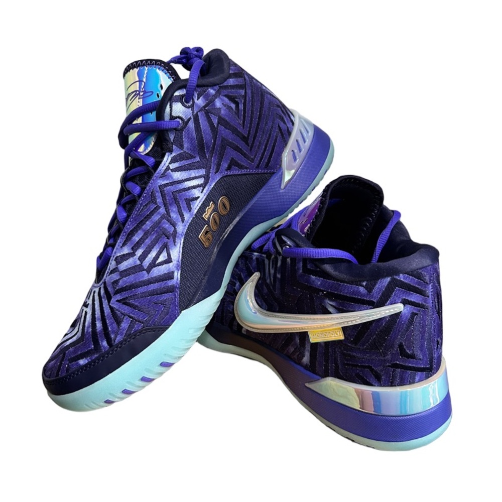 Nike LeBron Monopoly Men's Purple and Blue Athletic Shoes